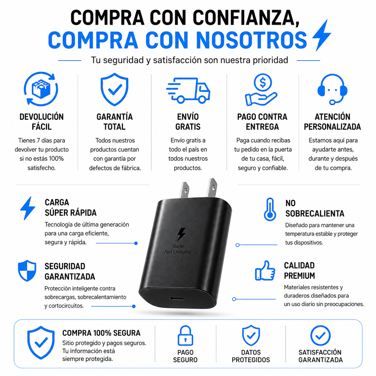 Cargador Samsung 45W Carga Super Rápida