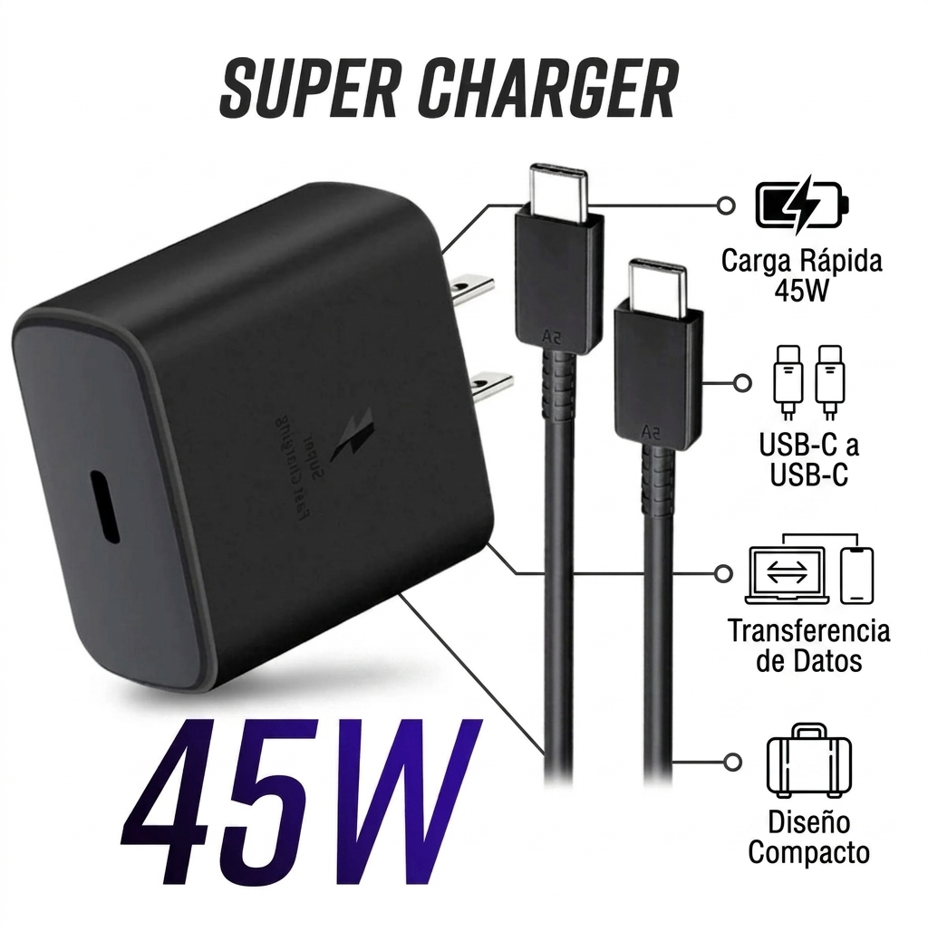 Cargador Samsung 45W Carga Super Rápida