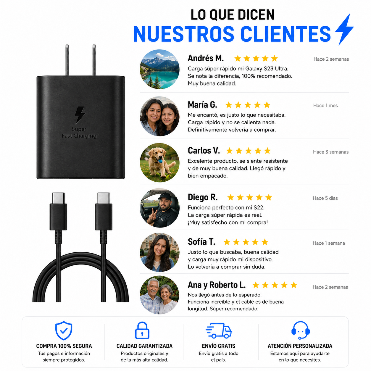 Cargador Samsung 45W Carga Super Rápida